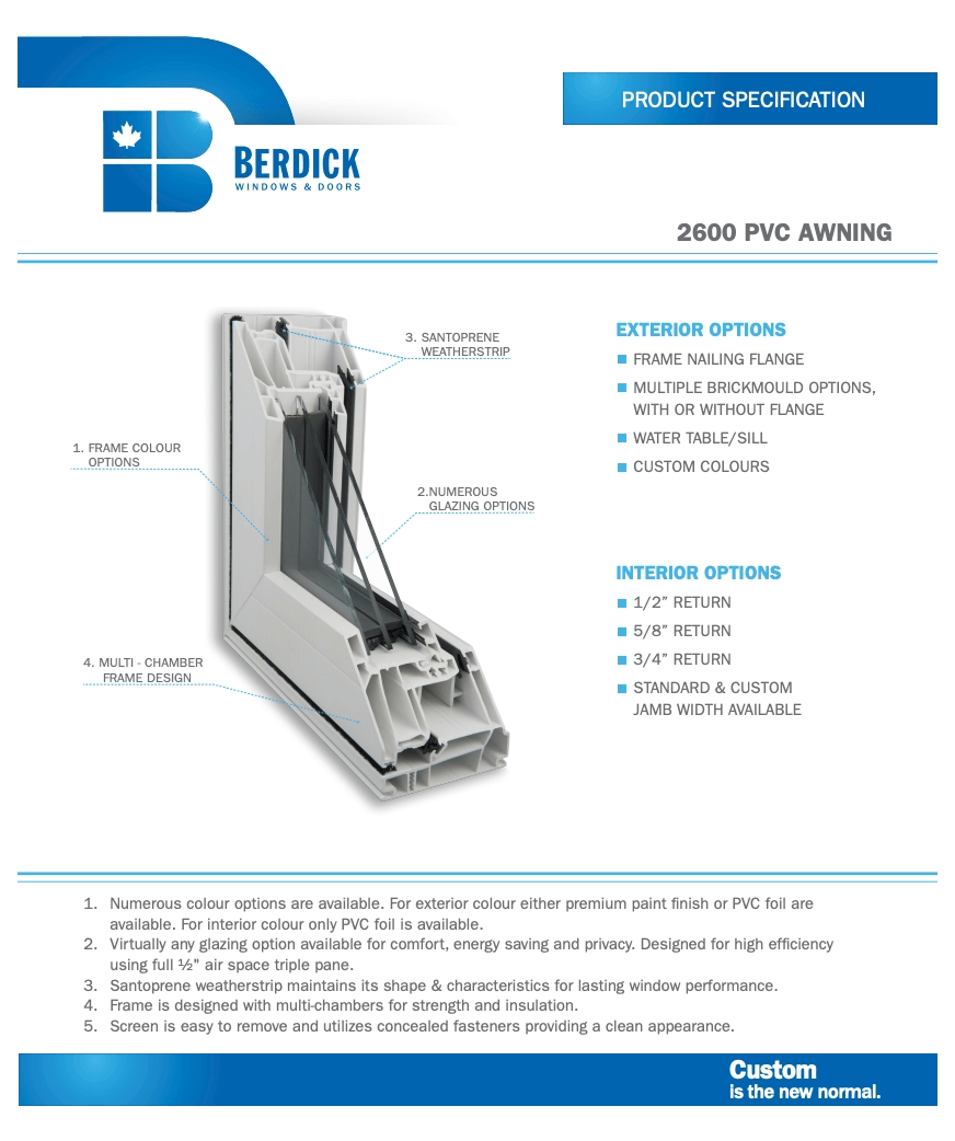 2600 Awning Window - BERDICK